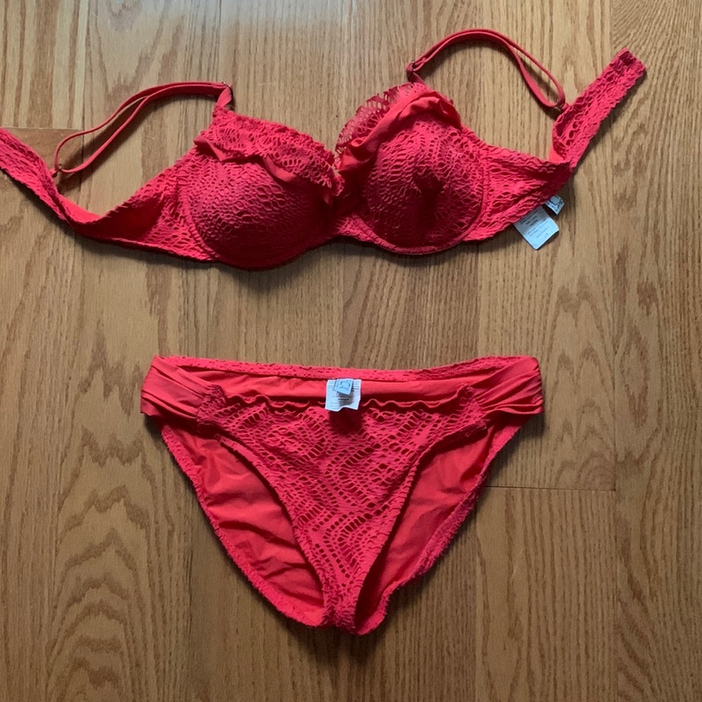 BECCA by Rebecca Virtue Red Bikini Top and Bottom